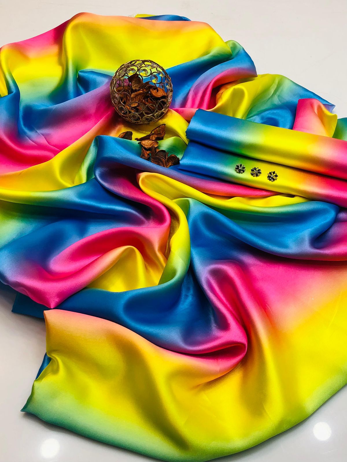 TIE & DYE STYLE MAXI UNSTITCHED 2 PIECE DRESS - Image 11