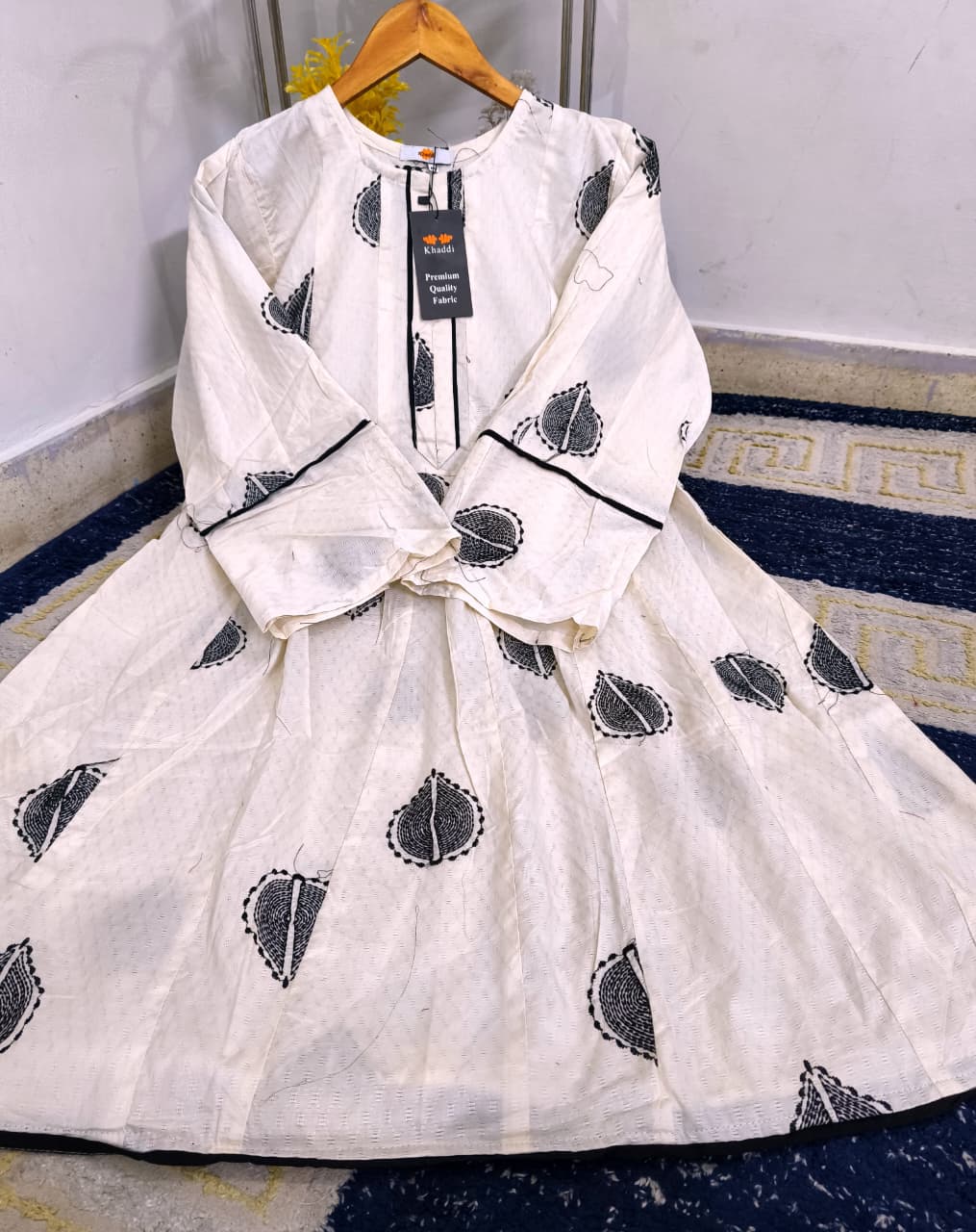 Khaadi Digital Printed Fully Embroidered Stitched Frock - Image 9