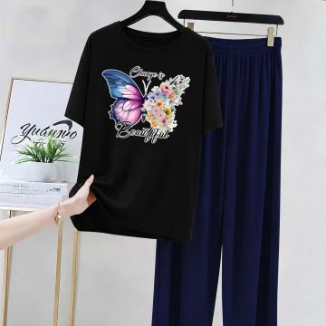 Nightwear & Loungewear, Printed Night Suits, Fashion Printed Nightwear Fabric: Cotton Jersey, Print : DTF Print