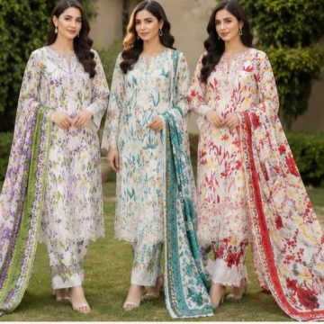 NEW ARRIVAL LAWN 3PC STITITCHED WITH EMBROIDERY PATCHED WORK