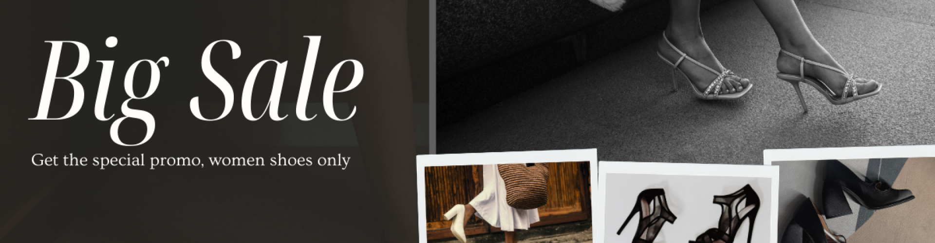 Black and Grey Minimalist Shoes Promo Facebook Ad