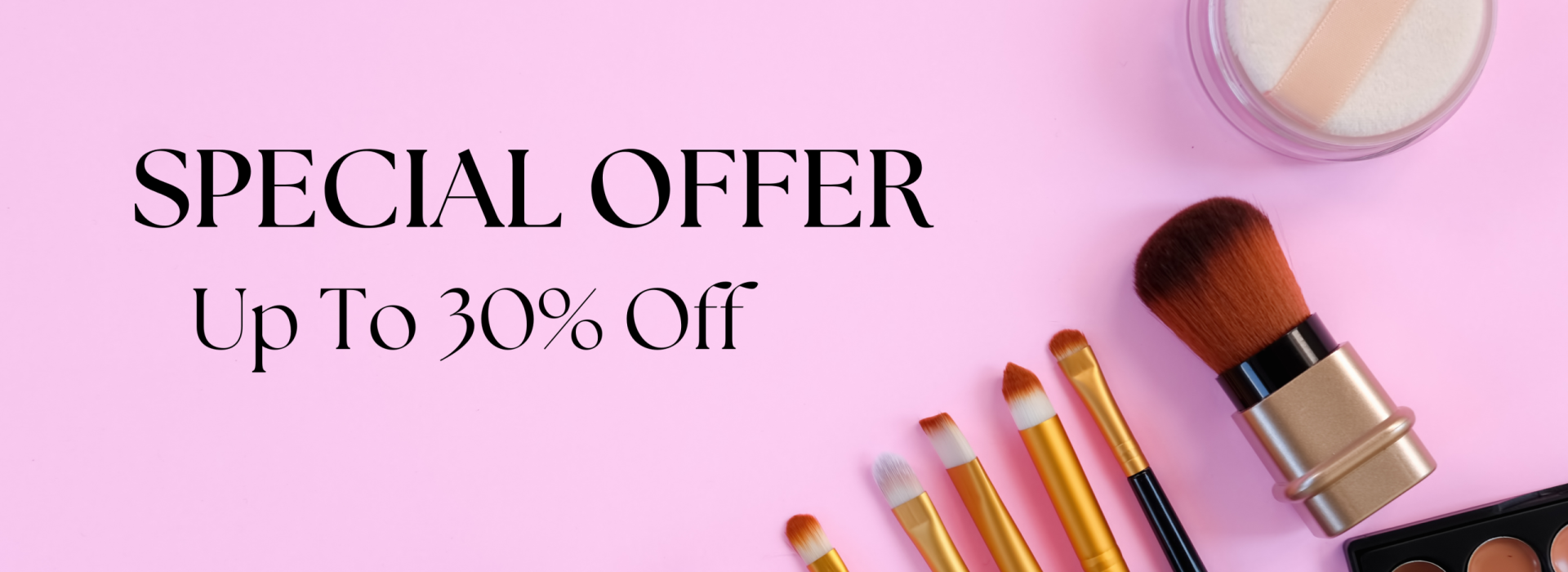 Pink Beauty Look Simple Special Offer Beauty Banner Horizontal